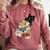 Cat And Books Flowers Reading Club Cat Lover Bookworm Comfort Colors Sweatshirt Orchid