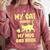 My Cat Guards My Mug And Book Humor Cats Premium Tri-Blend Comfort Colors Sweatshirt Orchid
