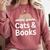 Cats And Books Comfort Colors Sweatshirt Orchid