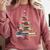 Christmas Tree Book Bookworm Comfort Colors Sweatshirt Orchid