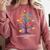 Color Our World Summer Reading Program 2025 Trippy Book Tree Comfort Colors Sweatshirt Orchid