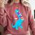 Cool Dinosaur Books Art For Men Women Libarian Book Lover Comfort Colors Sweatshirt Orchid