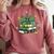 Coquette Bow Books St Patrick's Shamrock Bookworm Librarian Comfort Colors Sweatshirt Orchid