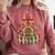 Coquette Christmas Book Tree Xmas Lights Librarian Teacher Comfort Colors Sweatshirt Orchid