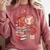 Coquette Teacher School Supplies Bows Books Globe Apple Cute Comfort Colors Sweatshirt Orchid