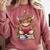 Cute Baby Highland Cow With Reading Book Bookworm Comfort Colors Sweatshirt Orchid