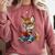 Cute Coyote With Book I Kids Coyote Comfort Colors Sweatshirt Orchid