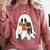 Cute Ghost Cat Reading Book Spooky Season Halloween Costume Comfort Colors Sweatshirt Orchid