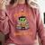 Cute Halloween Teacher Librarian Frankenstein Reading Books Comfort Colors Sweatshirt Orchid