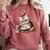 Cute Kitten Bookworm Adorable Cat With Glasses Reading Book Comfort Colors Sweatshirt Orchid