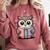 Cute Reading Owl Book Lover Teacher Librarian Bookworm Comfort Colors Sweatshirt Orchid
