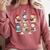 Cute Snowman Reading Books Christmas Winter Book Lover Comfort Colors Sweatshirt Orchid