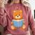 Cute Teddy Bear Reading Book Adorable For Readers Comfort Colors Sweatshirt Orchid