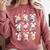Easter Teacher Cute Bunny Reding Books Librarian Bookworm Comfort Colors Sweatshirt Orchid