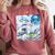 Frutiger Aero Aesthetic Tech Great Wave Of Kanagawa Fishes Raglan Baseball Tee Comfort Colors Sweatshirt Orchid