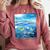 Frutiger Aero Aesthetic Tech Ocean Underwater Fishes Comfort Colors Sweatshirt Orchid