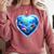 Frutiger Aero Y2K Heart Comfort Colors Sweatshirt Orchid