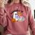 Ghost Reading Halloween Women Teacher Book Lover Comfort Colors Sweatshirt Orchid
