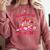 Groovy All Booked For Valentines Books Pink Coquette Bow Comfort Colors Sweatshirt Orchid