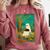 Groovy Ghost Reading Book Cat Halloween Ghost Teacher Comfort Colors Sweatshirt Orchid