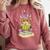 Highland Cow Reading Book Floral Bookworm Comfort Colors Sweatshirt Orchid