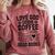 Love God Drink Coffee Read Books For Book Lovers Comfort Colors Sweatshirt Orchid