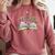 Mardi Gras Book Librarian Author Purple Beads Comfort Colors Sweatshirt Orchid