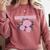Nostalgia 80s 90s Retro Style Graphics Rose Pink Flower Comfort Colors Sweatshirt Orchid