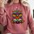Owl With Glasses And Book Reading Comfort Colors Sweatshirt Orchid