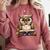 Owl Reading A Book Perched On A Branch Bookworm Comfort Colors Sweatshirt Orchid
