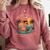 Paperbacks And Pool Days Flamingo Reading Summer Vibes Books Comfort Colors Sweatshirt Orchid