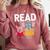 Pig Elephant Reading Cute Book Lover Bookworm Boys Girls Kid Comfort Colors Sweatshirt Orchid