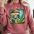 Rabbit Reading Book Under Large Mushroom Easter Bandana Comfort Colors Sweatshirt Orchid