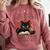 i Read Books And i Know Things Cat Reading Coffee Comfort Colors Sweatshirt Orchid