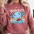 Readsolotl Blue Kawaii Axolotl Book Lover Reading Retro Comfort Colors Sweatshirt Orchid