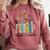 School Counselor Wildflower Book School Counseling Life Comfort Colors Sweatshirt Orchid