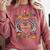 Skeleton Heart Read Reading Book Librarian Halloween Women Comfort Colors Sweatshirt Orchid