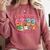 Survived 67 Days Of School Ice Cream Drip Apple Pencil Book Comfort Colors Sweatshirt Orchid