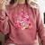 Valentine All Booked Book Coffee Coquette Bow Girl Women Comfort Colors Sweatshirt Orchid