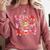 Valentine Cupid Coquette Pink Bow Apple Books Teacher Comfort Colors Sweatshirt Orchid