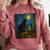Van Gogh Starry Night Art Cat And Book Lovers Comfort Colors Sweatshirt Orchid
