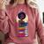 Woman And Books Stack Afro Girl Reading Lover Comfort Colors Sweatshirt Orchid