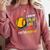 Women's Girls Softball Play Like A Girl Comic Book Pop Art Comfort Colors Sweatshirt Orchid