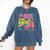80's Girl Roller Skates Skating Eighties 1980s Nostalgia Comfort Colors Sweatshirt Blue Jean