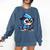 Adorable Book Lover Blue Jay With Reading Glasses Cute Comfort Colors Sweatshirt Blue Jean