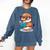 Adorable Book Lover Mallard Duck With Reading Glasses Cute Comfort Colors Sweatshirt Blue Jean