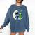 Astronaut Reading Book To Alien Shirt Moon Space Lover Kids Comfort Colors Sweatshirt Blue Jean