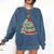 Book Christmas Tree For Librarians Book Lovers Comfort Colors Sweatshirt Blue Jean