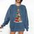 Book Christmas Tree Book Lover Teacher Librarian Comfort Colors Sweatshirt Blue Jean