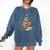 Book Christmas Tree Teacher Book Lover Crew Neck Modern Classic Christmas Small Short Sleeve -Adults -Kids Comfort Colors Sweatshirt Blue Jean
